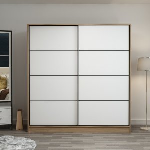 Kapusta Kleiderschrank 220x52x210 cm, Variante A - Braun/Wei