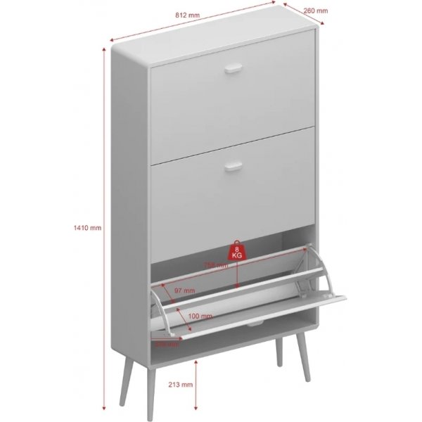 Mino Schuhschrank - Weiß Mino Schuhschrank - Weiß