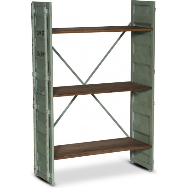 Container-Bcherregal H116 cm - Vintage-Metall / Holz