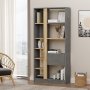 Luvio Bcherregal 21 - Eiche/Silber