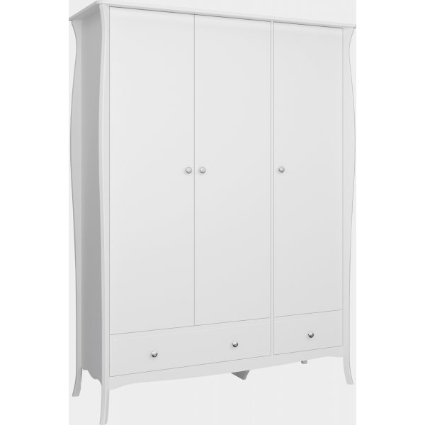 Barock-Kleiderschrank mit 3 Tren - Wei