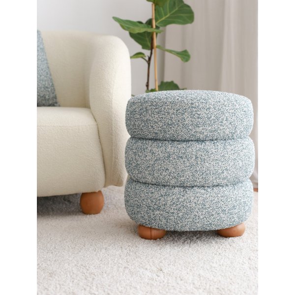 Boum Pouf mit Beinen - Blau/Grau Boum Pouf mit Beinen - Blau/Grau