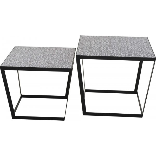 Troya Beistelltisch 45/50 x 45/50 cm - Schwarz