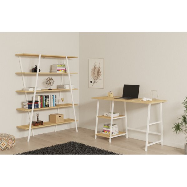 Gutes Bcherregal - Saphireiche/Wei