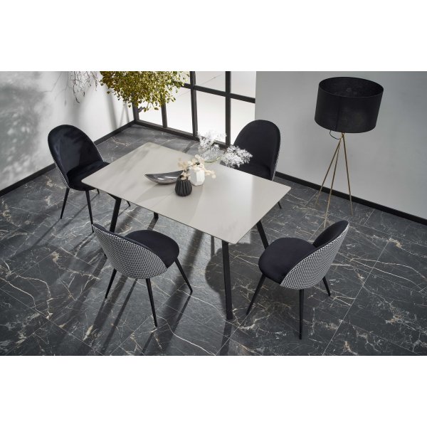 Valarauk Esstisch 140-180 x 80 cm - Hellgrau/Schwarz Valarauk Esstisch 140-180 x 80 cm - Hellgrau/Schwarz