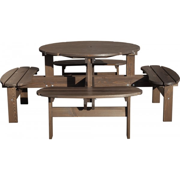 Ronda-Mbelgruppe - Gartenbank & Tisch in einem - Braun
