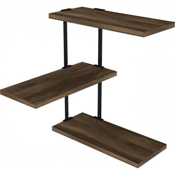 Wandregal Frisbee - Nussbaum/schwarz