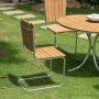 Mllan Gartengruppe in Teak: 4 Sthle mit Esstisch 110 cm