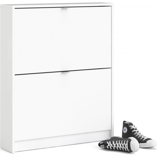 Schuhschrank mit 2 Fächern - Weiß Schuhschrank mit 2 Fächern - Weiß