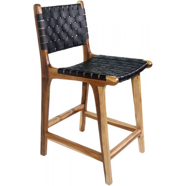 Perugia Thekenbarhocker - Teak/Schwarz