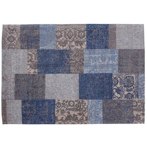 Handgewebter Chenille-Teppich Orlando - Blau Handgewebter Chenille-Teppich Orlando - Blau