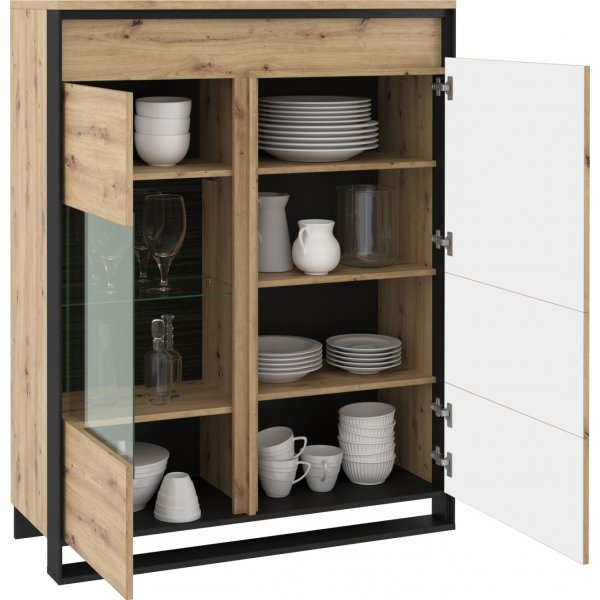 Quant Schrank mit Glastür - Artisan Eiche/Schwarz Quant Schrank mit Glastür - Artisan Eiche/Schwarz