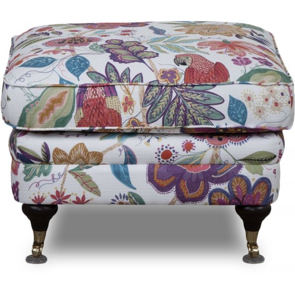 Fußhocker Howard Blumenstoff weiß + Fleckentferner für Möbel Fußhocker Howard Blumenstoff weiß + Fleckentferner für Möbel