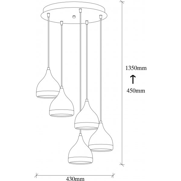 Yildo Deckenleuchte 7005 - Schwarz/Kupfer