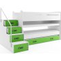 Etagenbett Max mit Zustellbett und ausziehbarem Schreibtisch 80 x 200 cm - Beliebige Farbe