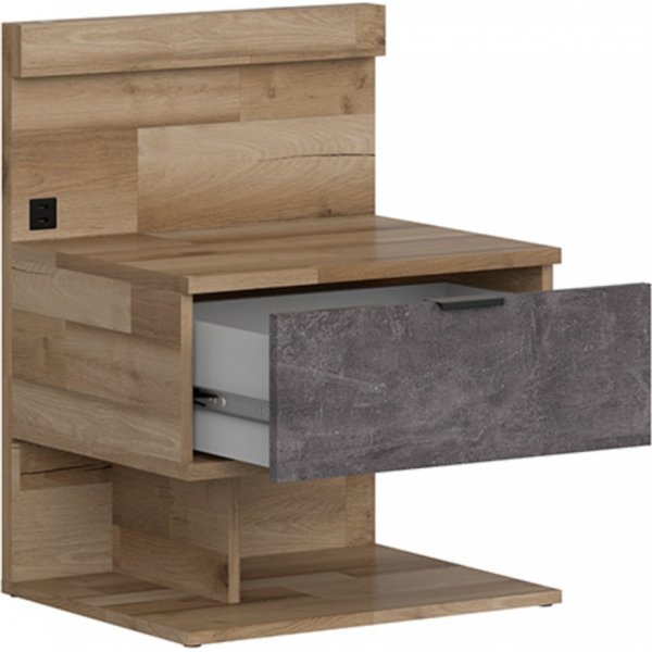 Arica Nachttisch rechts - Eiche/grau Arica Nachttisch rechts - Eiche/grau