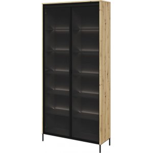 Trendvitrine H196 cm - Artisan-Eiche/Schwarz