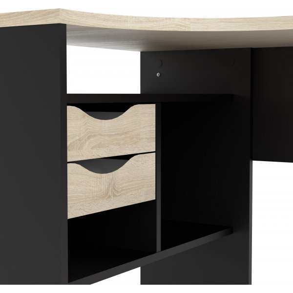 Function Plus Schreibtisch 145,1 x 81 x 76,8 cm - Schwarz/Eiche Function Plus Schreibtisch 145,1 x 81 x 76,8 cm - Schwarz/Eiche