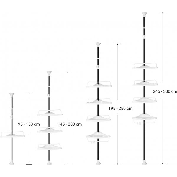Abarema Duschregal - Silber/Wei