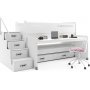 Etagenbett Max mit Zustellbett und ausziehbarem Schreibtisch 80 x 200 cm - Beliebige Farbe