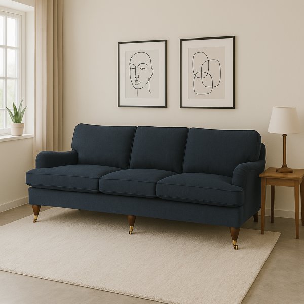 Howard Watford Deluxe 4-Sitzer gebogenes Sofa - Blau