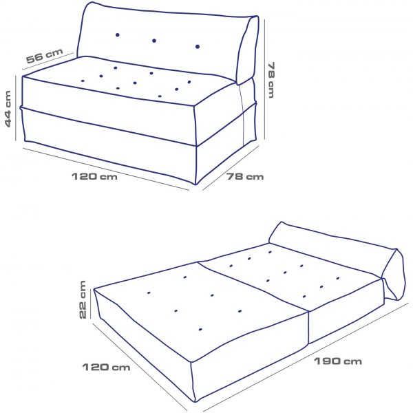 Faldi 2-Sitzer-Schlafsofa - Hellbraun Faldi 2-Sitzer-Schlafsofa - Hellbraun