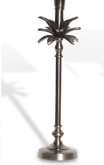 Tischlampe mit Palmenblatt H50cm - Altes Silber