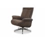 Relaxsessel mit Fuhocker in echtem Schaffell Eiche/Braun - Ulla