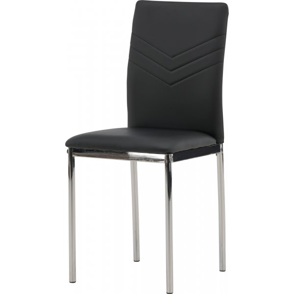 Lily Esszimmerstuhl - Schwarzes PU/Chrom