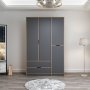 Elina Kleiderschrank 140 x 52 x 208 cm - Anthrazit/Braun