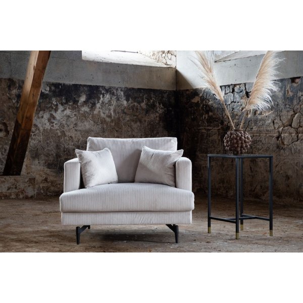 Hedlunda Sessel - Beige Kordsamt + Textilreinigung fr Mbel