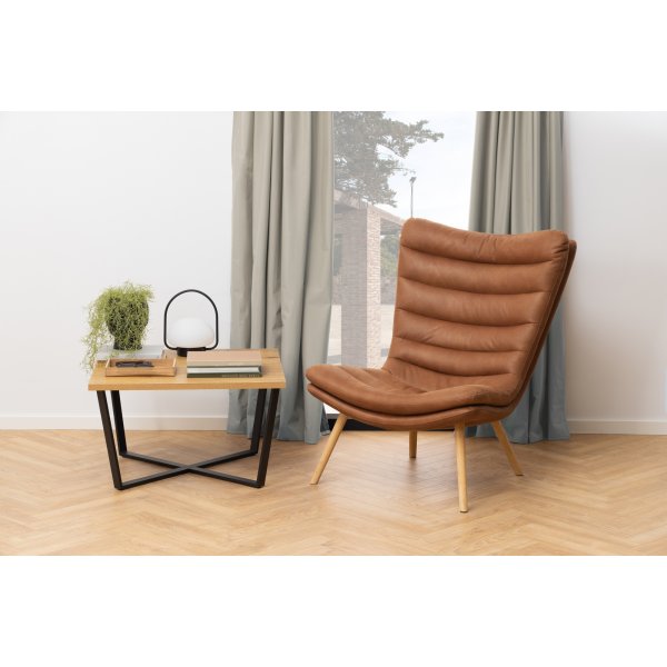 Amble Couchtisch 75 x 75 cm - Eiche/schwarz