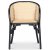 Lotus-Sessel in Schwarz mit Rattan-Rckenlehne + Mbelpflegeset fr Textilien