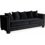 Cloude 3-Sitzer Sofa mit Nieten - schwarz (Samt)