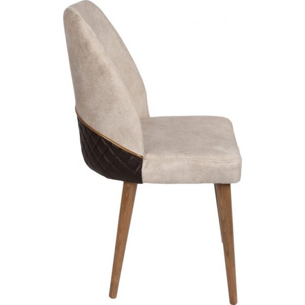 Nova Stuhlset - Cremewei/Walnuss