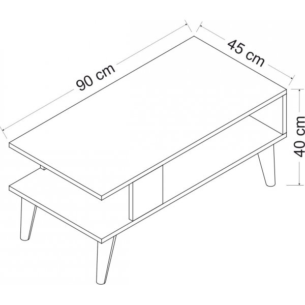 Ayca Couchtisch - Saphireiche/weiß Ayca Couchtisch - Saphireiche/weiß