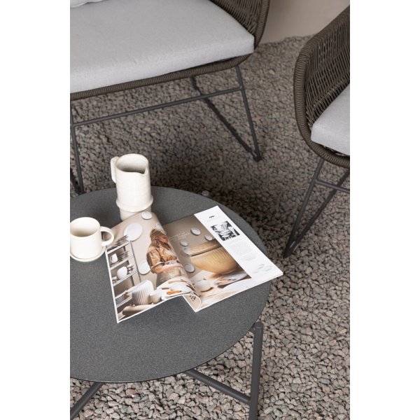 Sofagruppe Davao - Dunkelgrau/Braun