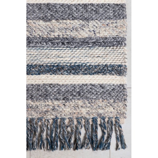 Wollteppich Teg - Marineblau/Grau Wollteppich Teg - Marineblau/Grau