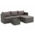 Miami Outdoor-Gruppensofa mit Tisch - Graues synthetisches Rattan