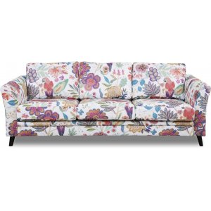 Eker 3-Sitzer-Sofa aus Blumenstoff - Eden Parrot Wei/Lila