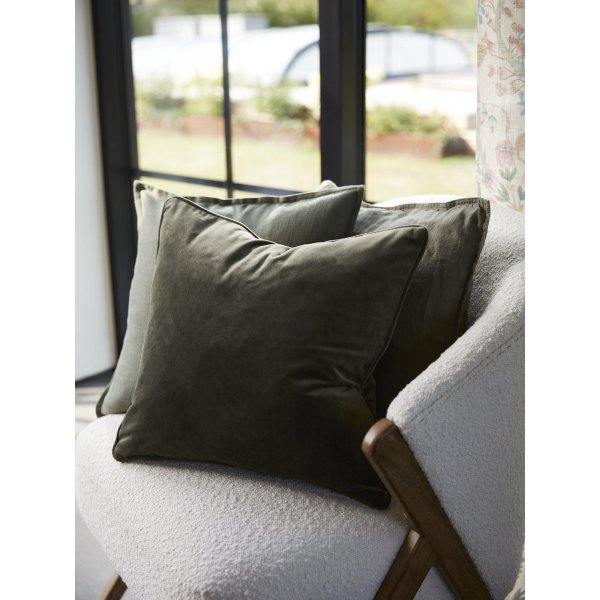 Elise Kissenbezug - moosgrner Samt