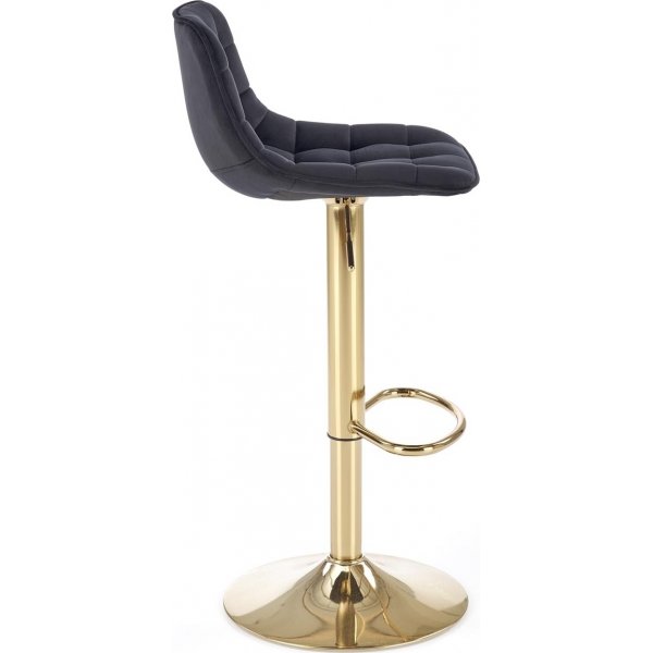 Barhocker schwarzer Samt mit goldenem Fu - Sitzhhe 62-84 cm