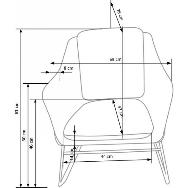 Sessel Regina - Hellgrau/Schwarz Sessel Regina - Hellgrau/Schwarz
