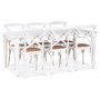 Paris Essgruppe 180 cm Tisch wei + 6 weie Gaston Esszimmersthle