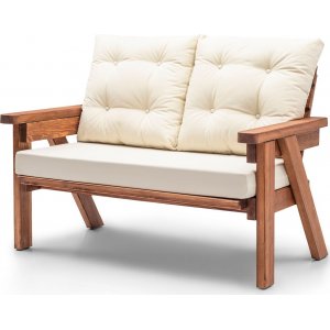 Atlant 2-Sitzer Outdoor-Sofa - Creme/Walnuss