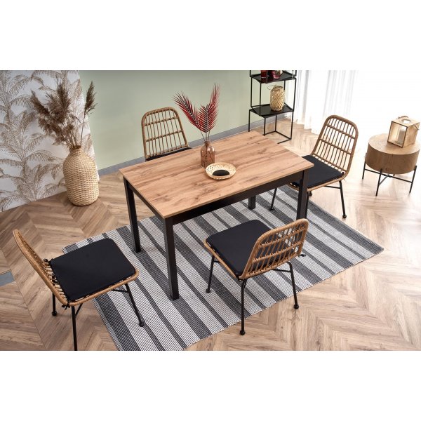 Rainer Esstisch 124-168 cm - Wotan Eiche/schwarz Rainer Esstisch 124-168 cm - Wotan Eiche/schwarz