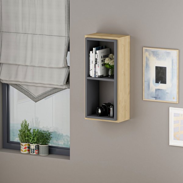 Wandregal Zera - Eiche Saphir/Anthrazit