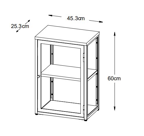 Schwarzer wandhngender Nachttisch Toddy