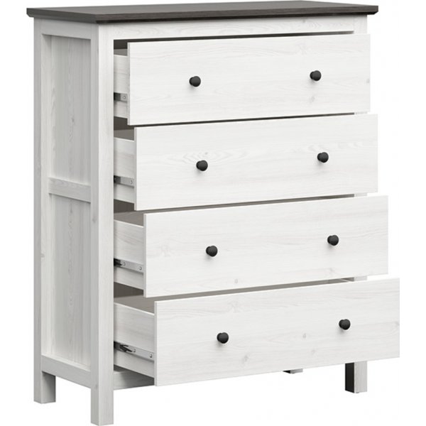 Hesen Kommode 120 cm - Wei/Schwarz