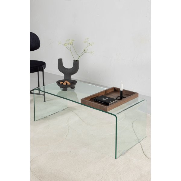 Telemark Couchtisch 110 x 50 cm - Transparent/Walnuss